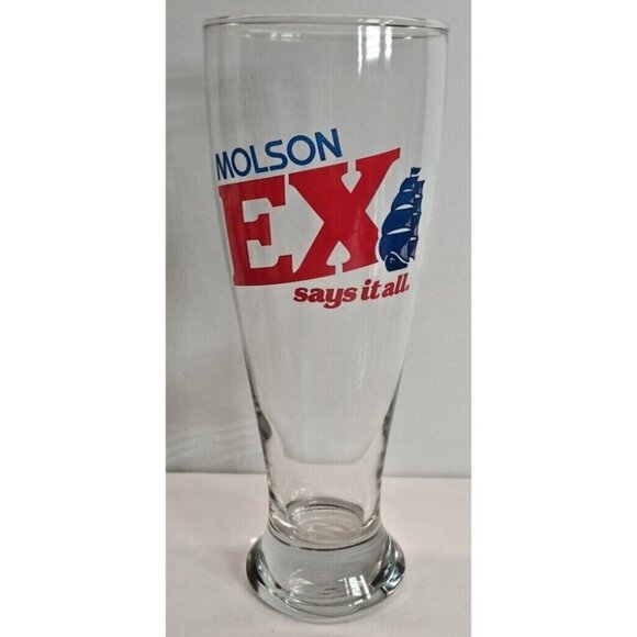 Molson Ex Vintage Rare Tall Beer Glass 19 oz / 0.5 L / 1 Pint - Picture 2 of 5